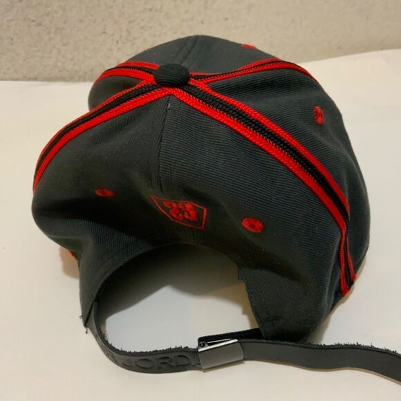 Nike Awake Air Jordan Mens Adjustable Red and Black Leather Bill Hat - Picture 9 of 13